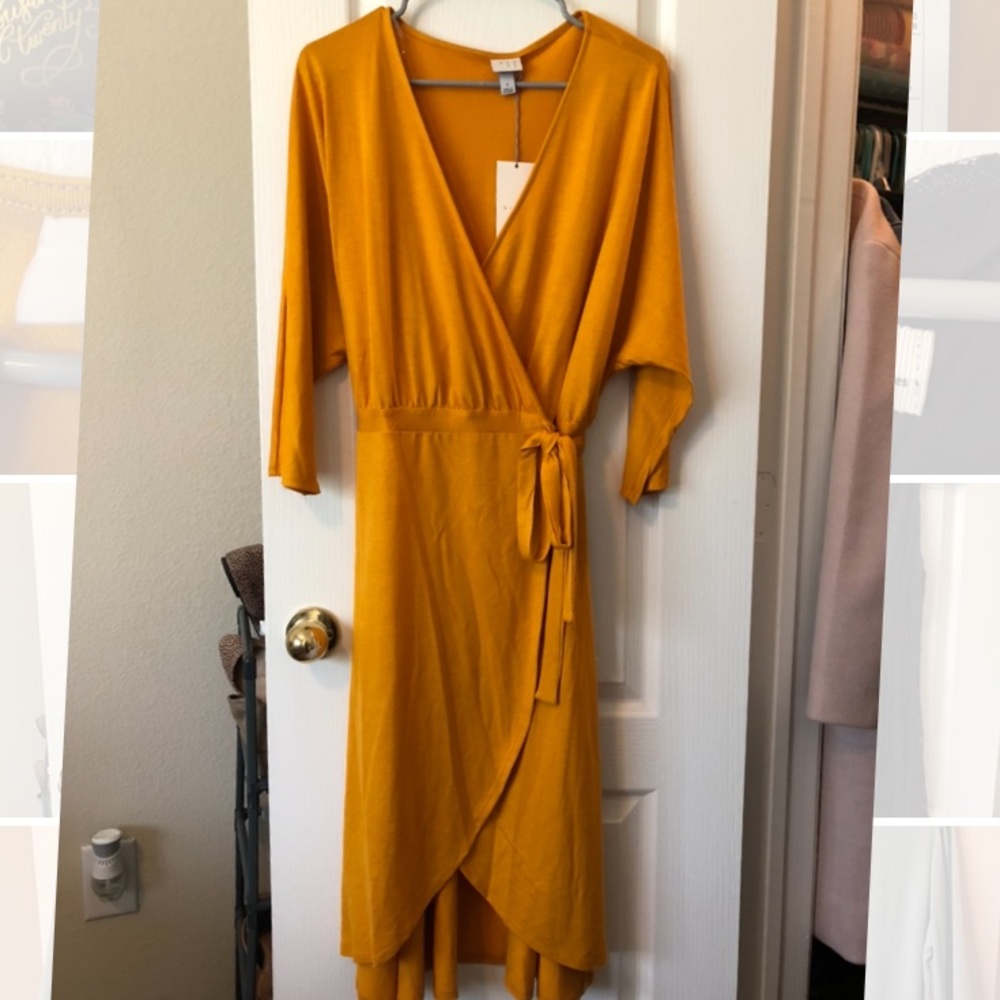 Gold wrap dress (NWT)